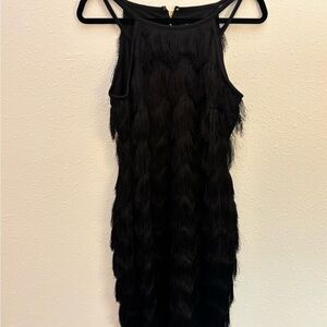 Guess Los Angeles black chevron fringe dress